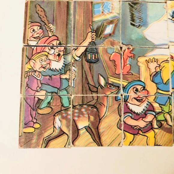 Vintage Snow White Wooden Block Puzzle Missing Scene  Sheets - Picture 16 of 16